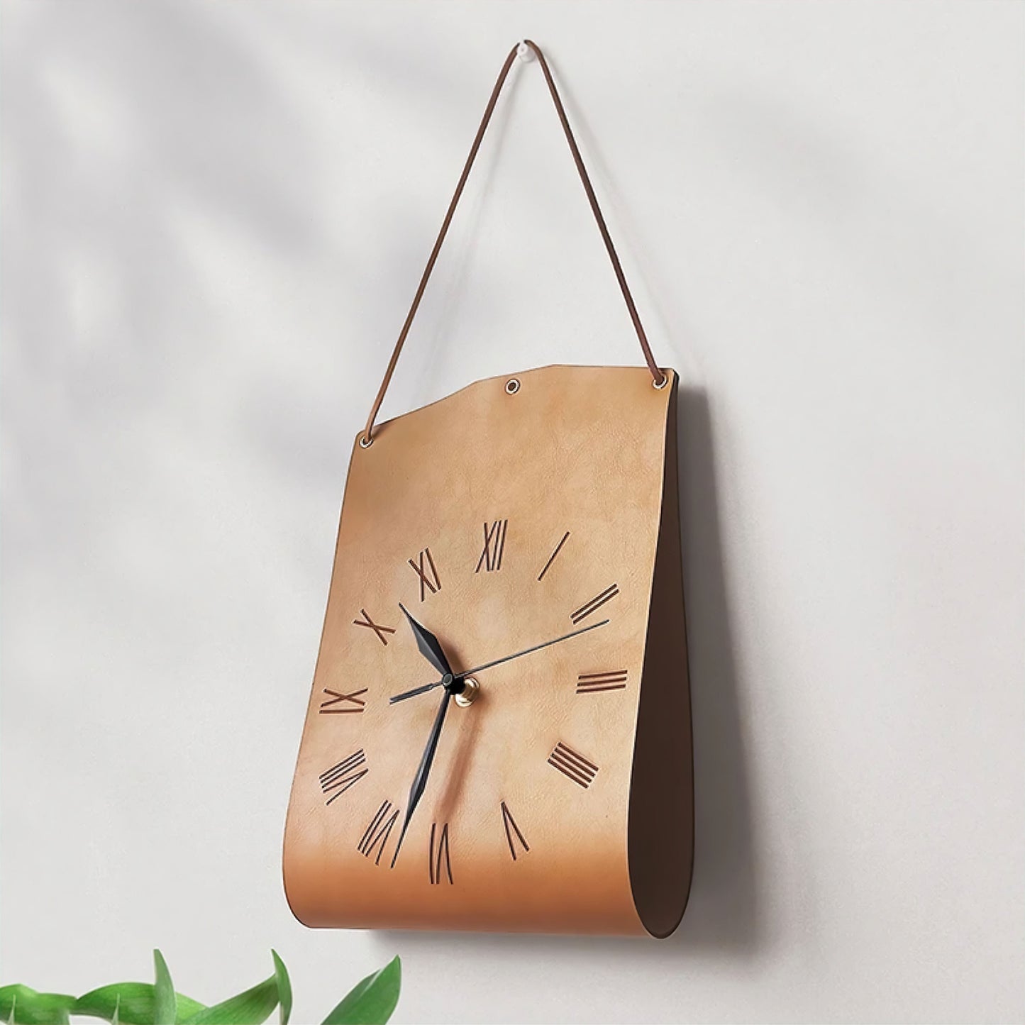 Leather Look Wall Clock