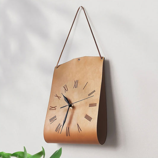 Leather Look Wall Clock